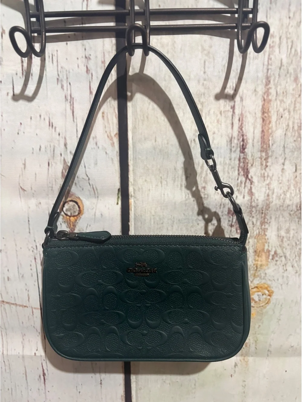 Coach Nolita 19 in Forest Green Leather with Embossed Signature C7362